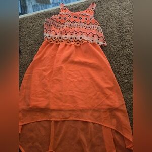 Hi-lo bright coral sundress